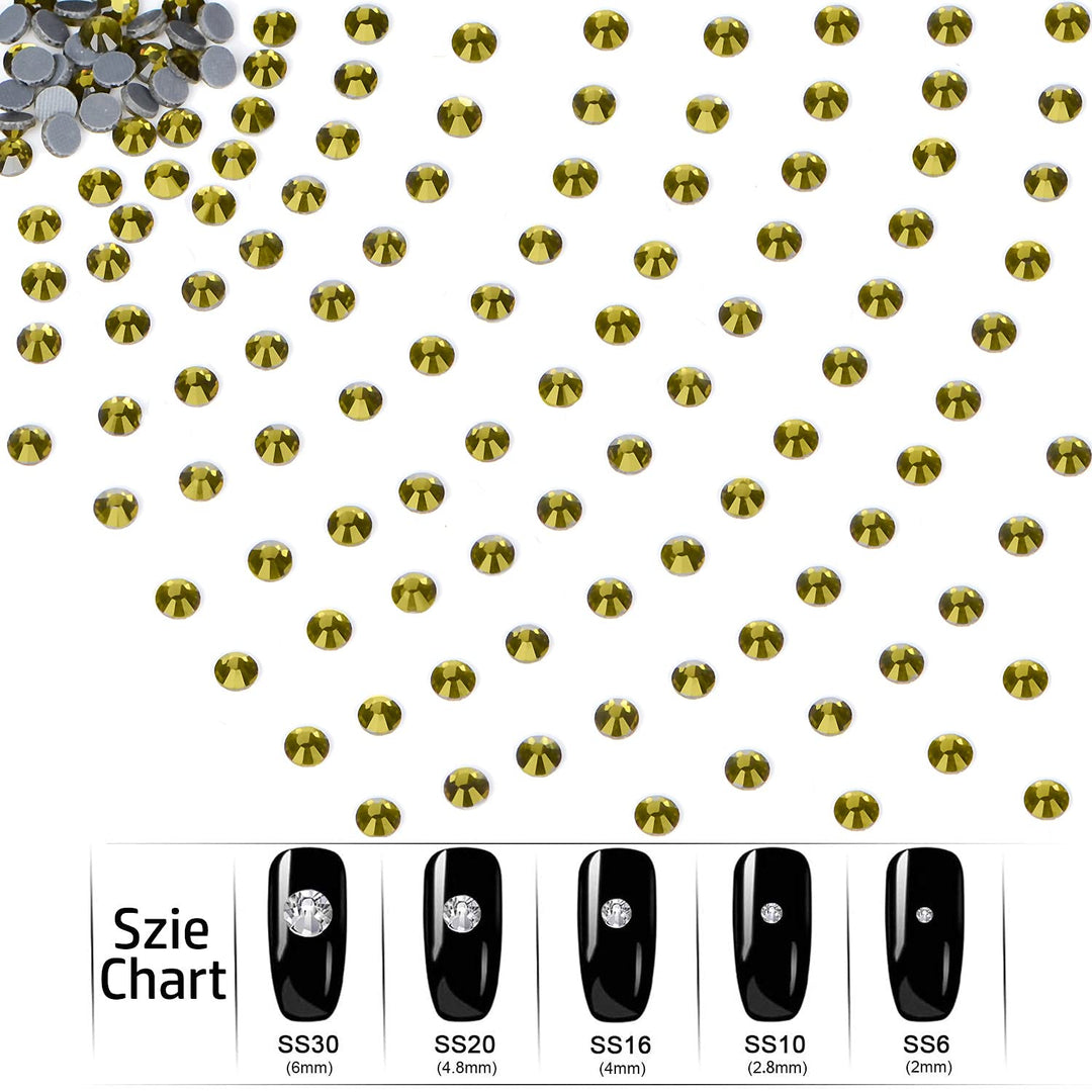 2000 Pieces SS20 Olivine Hotfix Rhinestones Flatback Round Crystal Glass Rhinestones Gems for Crafts Nail Face Art Clothes Shoes Bags DIY