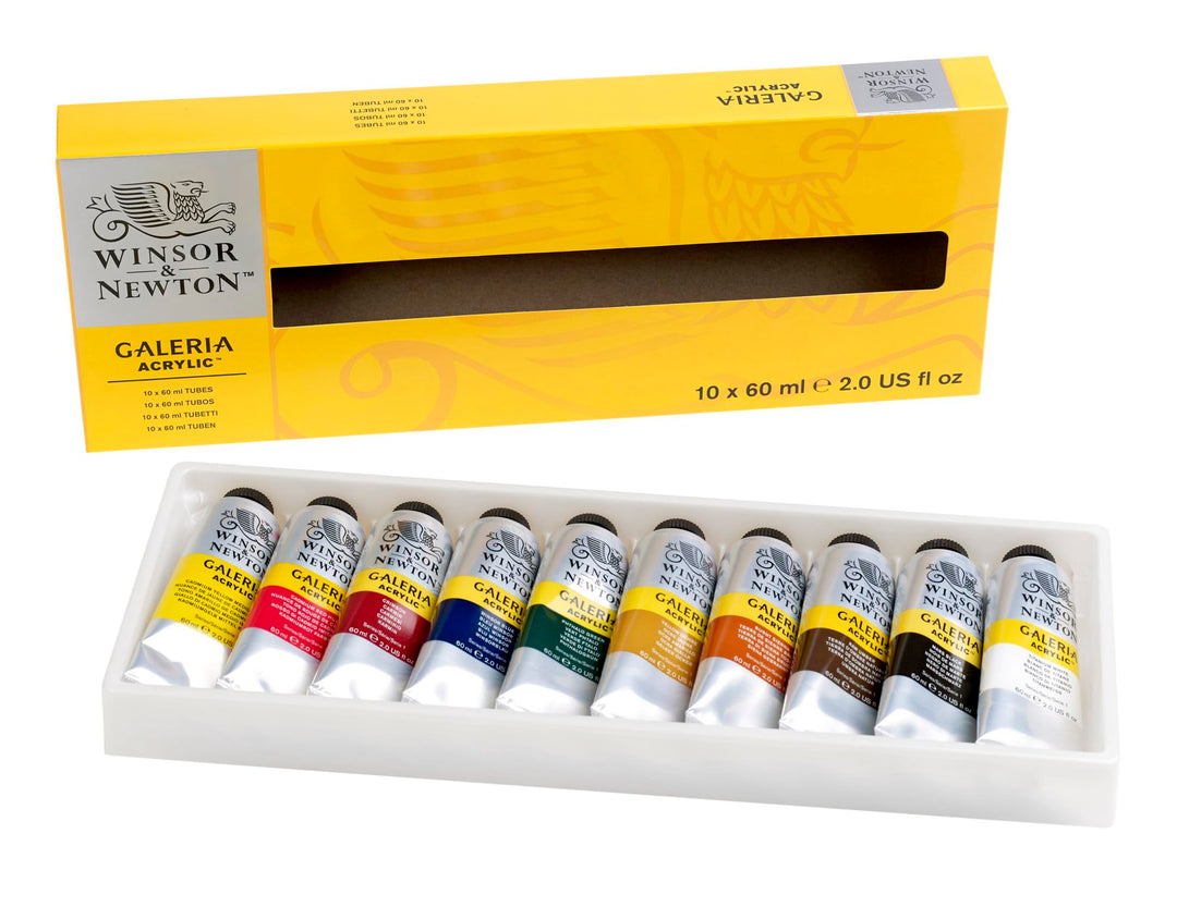Winsor &amp; Newton Galeria Acrylic Paint, 10 x 60ml (2--oz) Tube Paint Set
