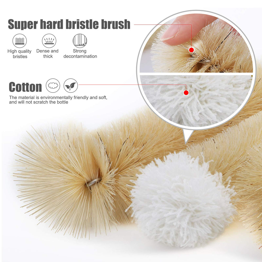 9 Pieces Bottle Brush Set - Long Water Bottle and Straw Brush Cleaner BPA Free Bottle Cleaner Brush for Straws Baby Bottle Pipes Coffee Grinder Teapot Narrow Neck Wide Mouth Water Bottles