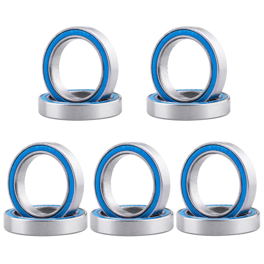 RC Ball Bearings 10-Pack Bearing Steel and Double Rubber Sealed Miniature Deep Groove Ball Bearings (15x21x4mm)