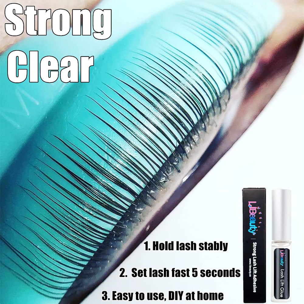 Lash Lift Glue Adhesive, Eyebrow Lamination Glue, Eyelash Perming Rod Fix Glue for Eyelash Curl Clean & Strong 3 Seconds to Set Lash Premium Dissolves Quickly in Water (lash Lift Glue 2pcs)