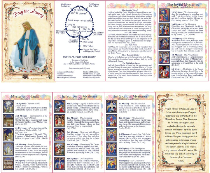 Glass Pearl Beads with Miraculous Epoxy Heart Metal Beads Rosary Necklace pack in Velvet Gift Bag with Rosary Pray Card (Purple)