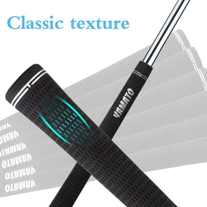 YAMATO Black Nature Rubber Golf Grips Set Packed with 13 Piece Mid Size Golf irons Grips,All Weather Golf Grip