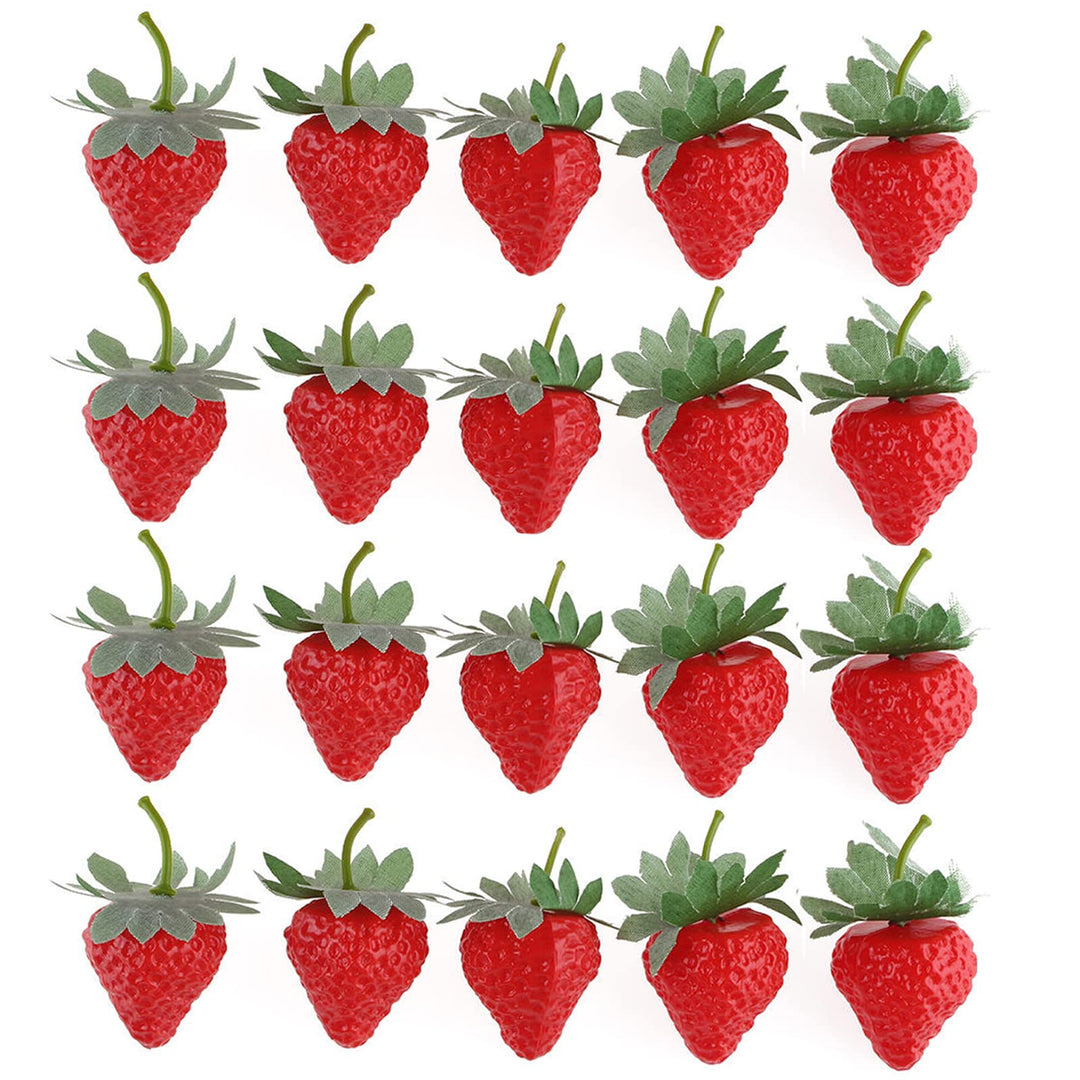 EORTA 20 Pieces Artificial Strawberries Simulation Red 