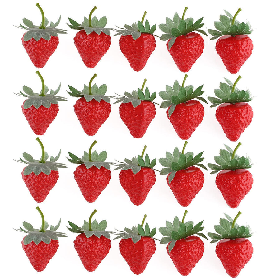EORTA 20 Pieces Artificial Strawberries Simulation Red 