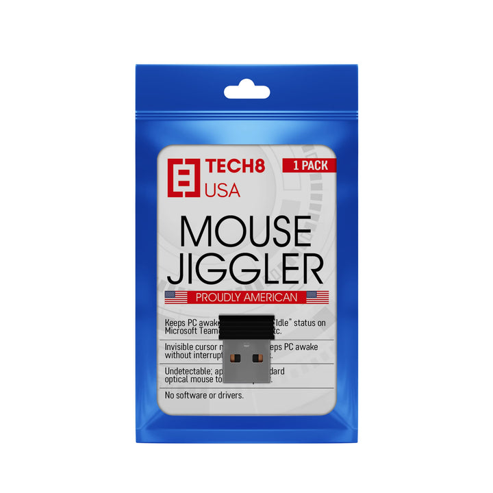, Undetectable USB Mouse Jiggler, Works in Background, Keeps Teams, Skype, Lync and PC Active, No Software, Plug-and-Play- US Company- 1 Pack