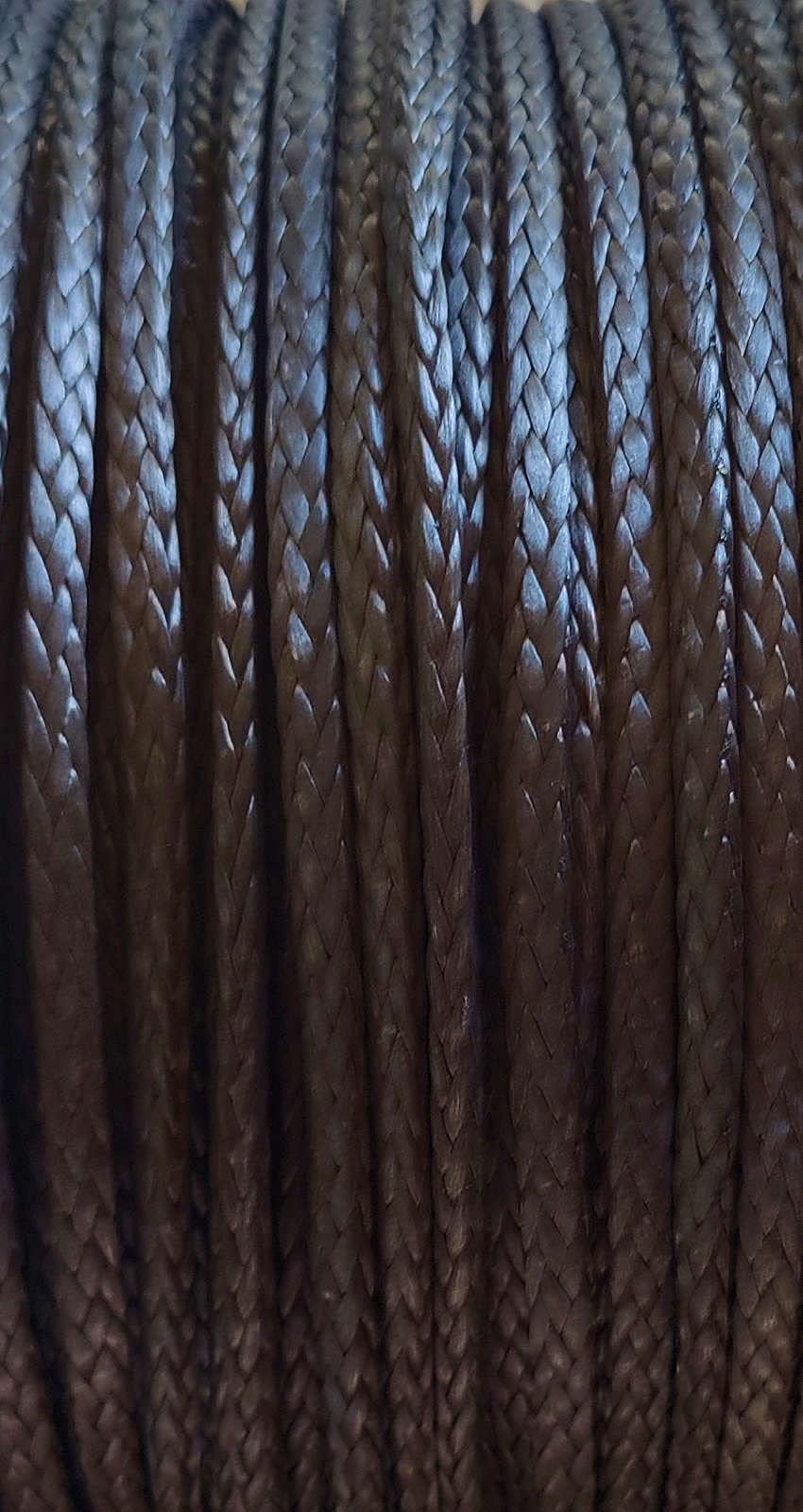 Single Braid Synthetic Rope UHMWPE 5mm (3/16) 100 feet Black