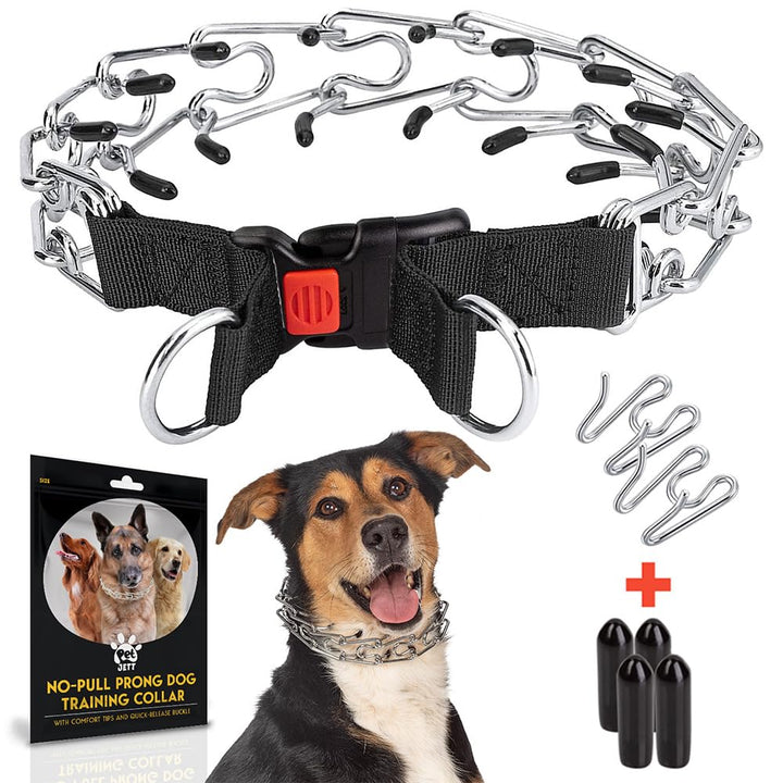 Prong Collar for Dogs - Pinch Collar for Dogs No Pull Choke Collar for Dogs, Adjustable Quick Release Dog Training Collar for Small, Medium, Large Breed Sizes - Stainless Steel Metal Dog Choker Chain