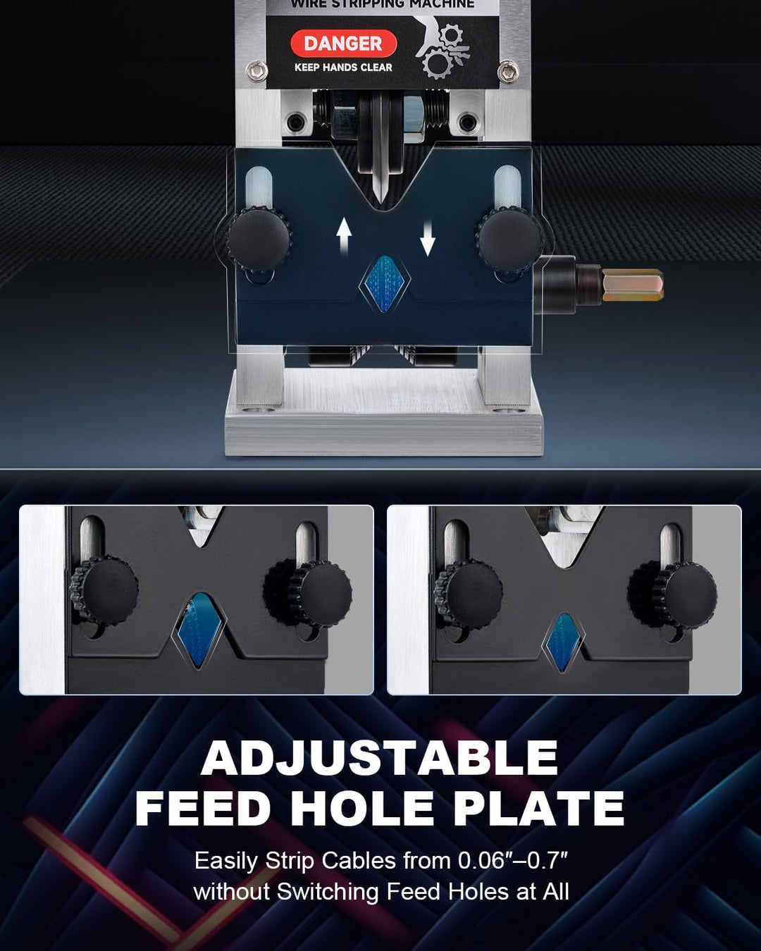 Manual Wire Stripper Machine, 0.06-1 Wire Stripping Machine, Wire Stripping Tool for 1.5-25 mm Scrap Wire, 5 Channel Cable Stripper for Power Drill, Copper Wire Stripper for Leftover Cable