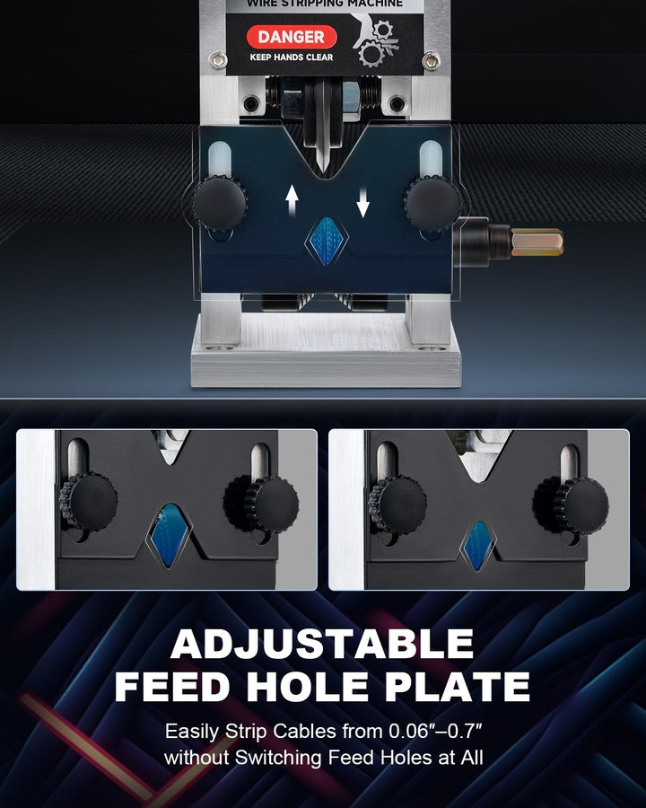 Manual Wire Stripper Machine, 0.06-1 Wire Stripping Machine, Wire Stripping Tool for 1.5-25 mm Scrap Wire, 5 Channel Cable Stripper for Power Drill, Copper Wire Stripper for Leftover Cable