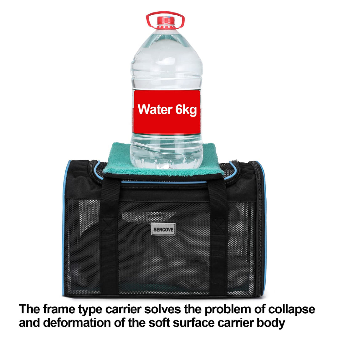 Frame Soft Surface pet Carrier, cat, Dog and Rabbit Airline-Approved pet Transport Carrier, Non-Collapse Deformation and Safety Special Zipper Hook Design.