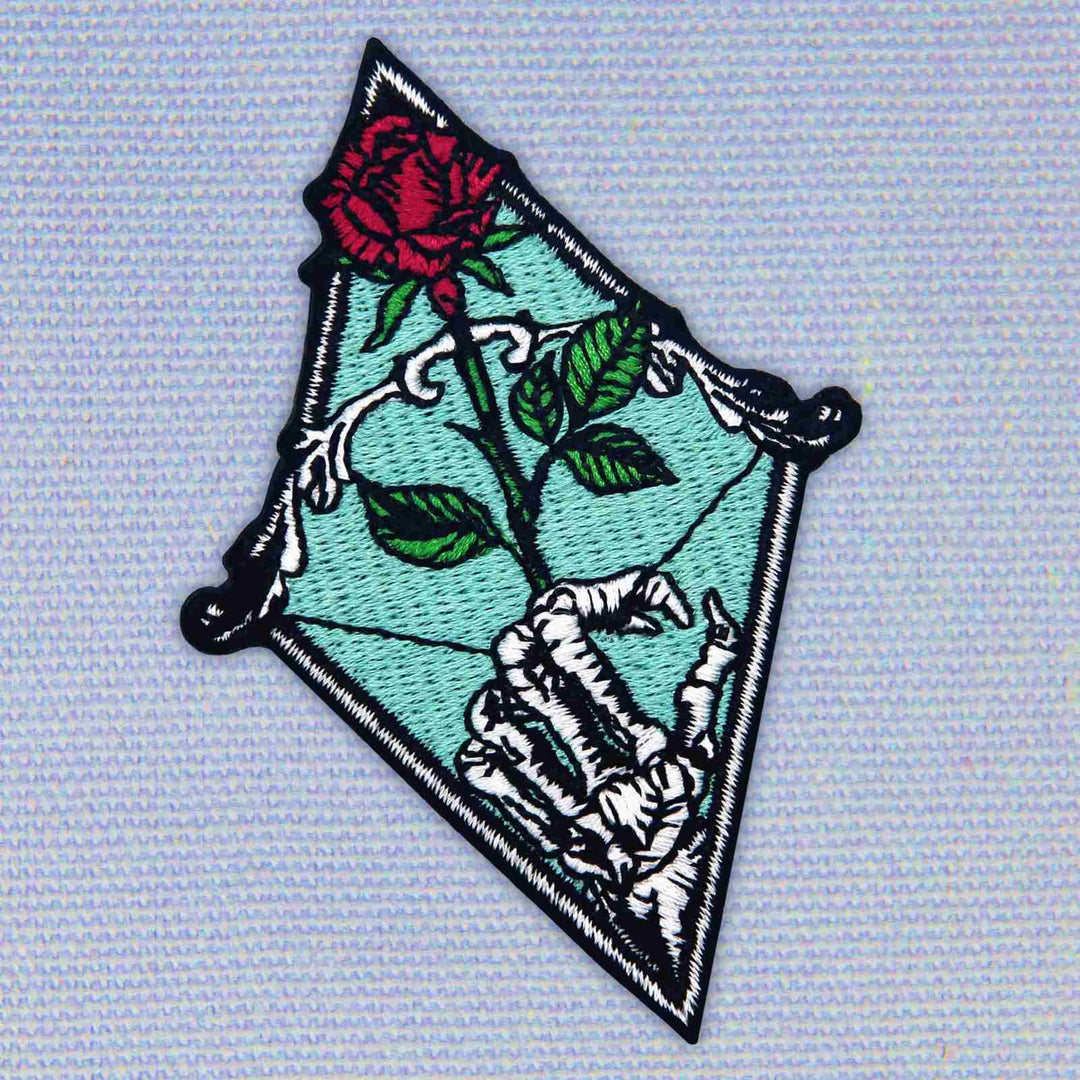 Kill You Tenderly Rose Arrow Patch Embroidered Applique