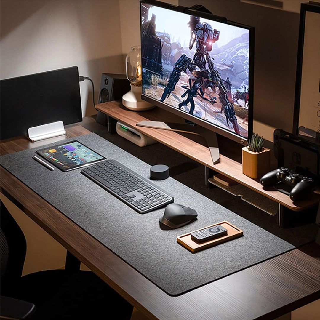 Large Felt Desk Pad, 40&#39;&#39;x16&#39;&#39; Full Desk Mouse Pad, Desk Mat for Keyboard,Computer Mat for Desk,100X40cm Felt Desk Mat for Desk Pad Protector