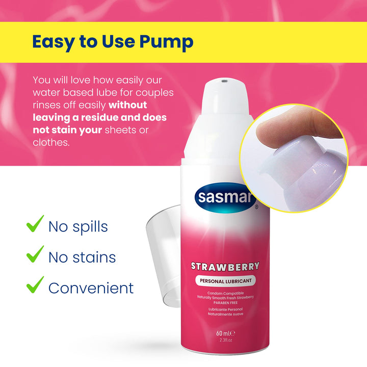 Sasmar Strawberry Personal Lubricant Pump 60ml
