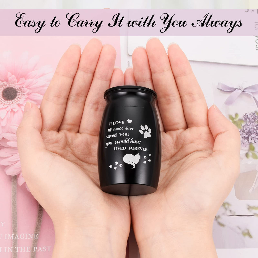2.8 Small Cremation Urns for Pet Ashes Mini Cat Paw Keepsake Urn Aluminium Small Ashes Urns Mini Urn for Cat Ashes Holder