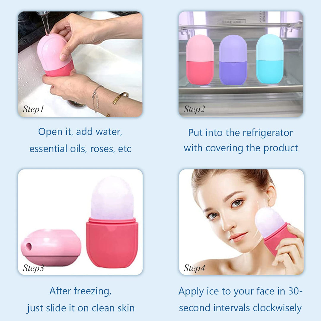 SELERS Ice Roller Silicone Facial Ice Tray Massager, En