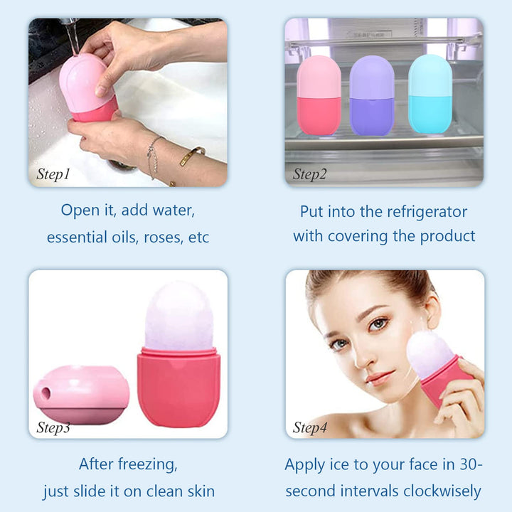 SELERS Ice Roller Silicone Facial Ice Tray Massager, En