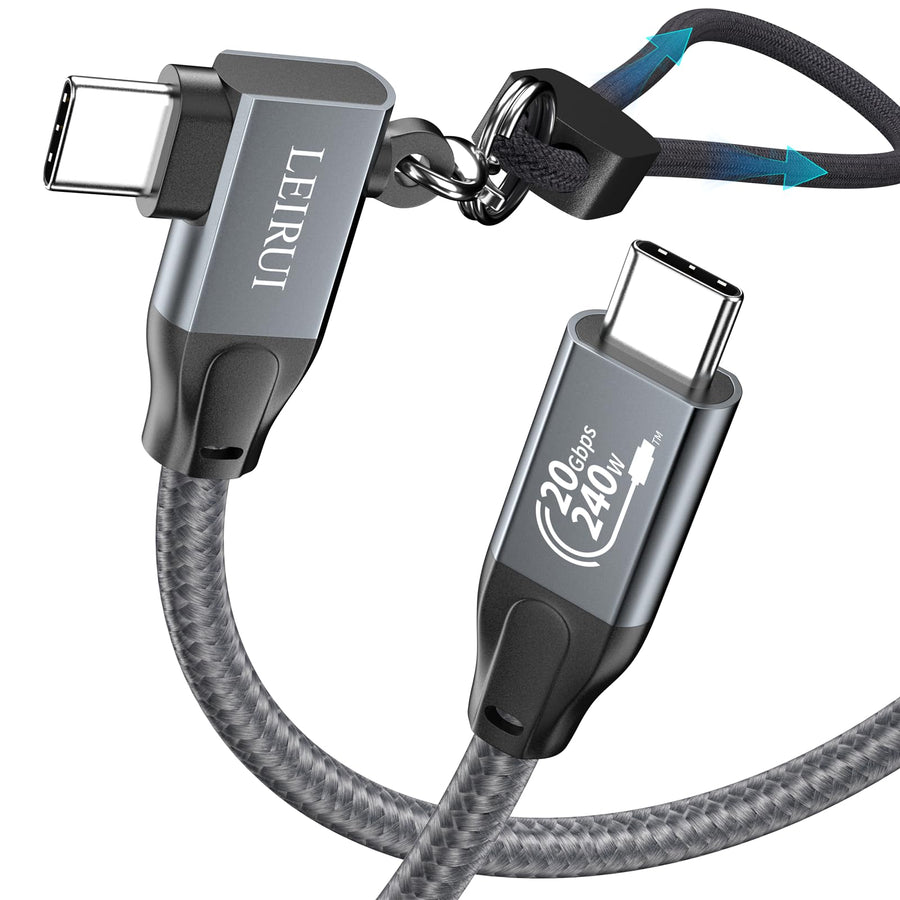 90 Degree USB C to USB C Cable, Right Angle 100W PD USB C 3.2 Cable 20Gbps Data Transfer, 4K Video Output with E-Marker for Thunderbolt 3/4