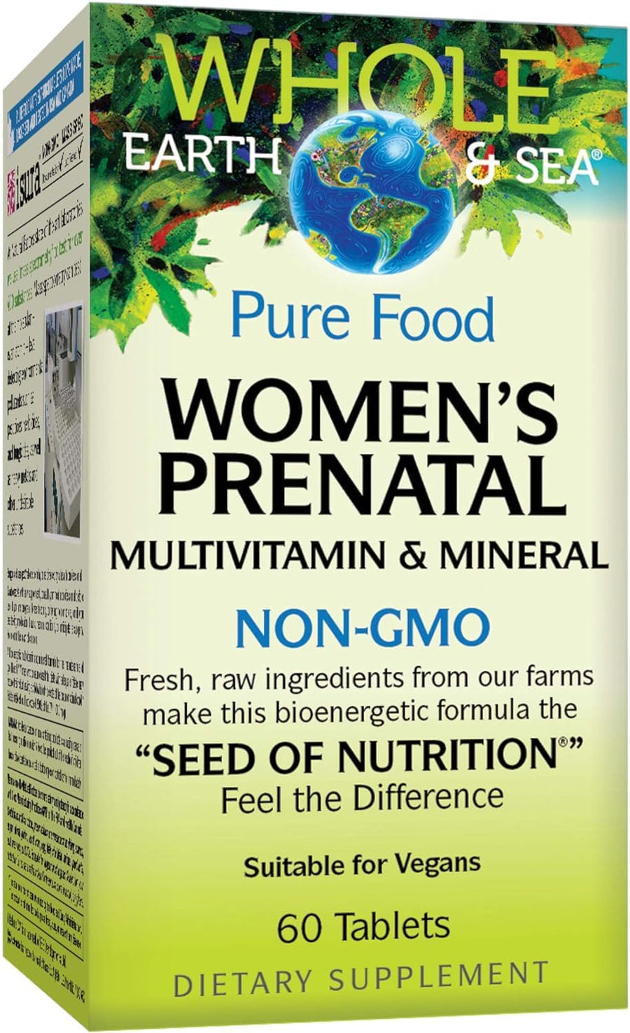 Whole Earth & Sea , Women's Prenatal Multivitamin and Mineral, Whole Food Supplement, Vegan, 60 tablets, 60 Tablets