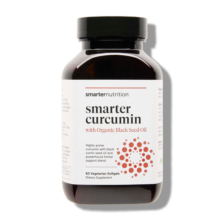 Smarter Nutrition Curcumin Softgels - Vegan High Absorption 400 mg Turmeric Supplement + Organic Black Seed Oil & Ginger - 95% Tetrahydrocurcuminoids Non-GMO, USA Manufactured - 60 Ct[30 Servings]