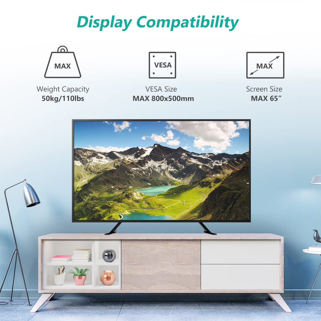 WALI Universal TV Stand 55 inch TV, TV Stand Mount for 