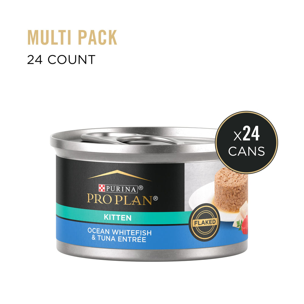 Wet Kitten Food, Flaked Ocean Whitefish and Tuna Entree - (Pack of 24) 3 oz. Pull-Top Cans
