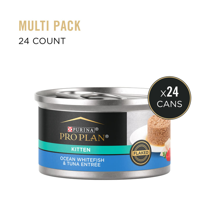 Wet Kitten Food, Flaked Ocean Whitefish and Tuna Entree - (Pack of 24) 3 oz. Pull-Top Cans