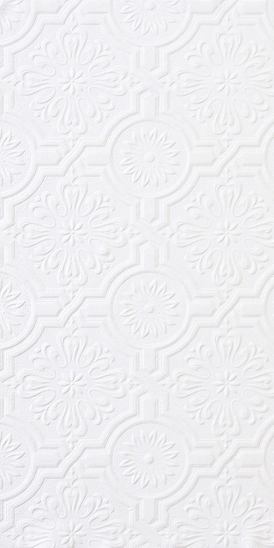 148-32817 Victorian Tin Ceiling Paintable Wallpaper, White