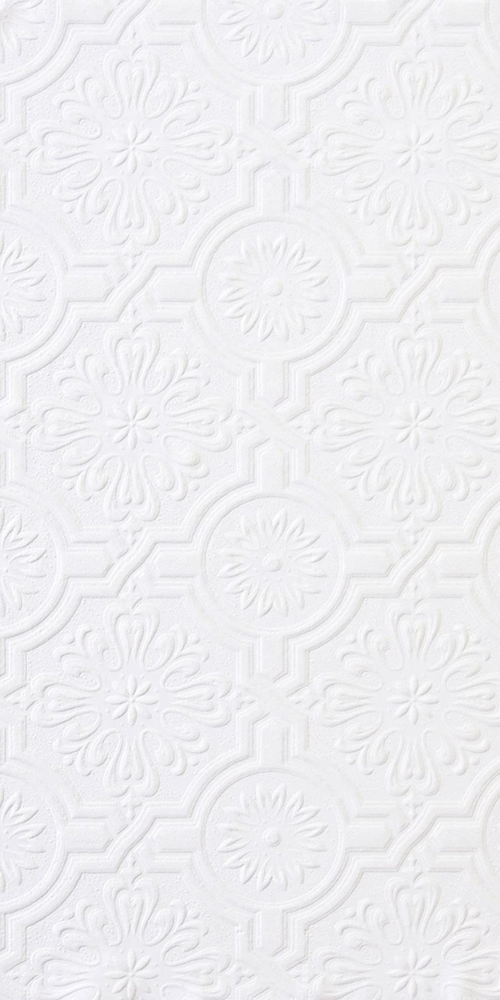 148-32817 Victorian Tin Ceiling Paintable Wallpaper, White