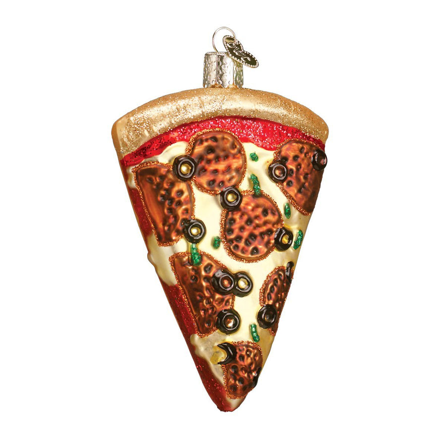 Pizza Slice Glass Blown Ornaments for Christmas Tree