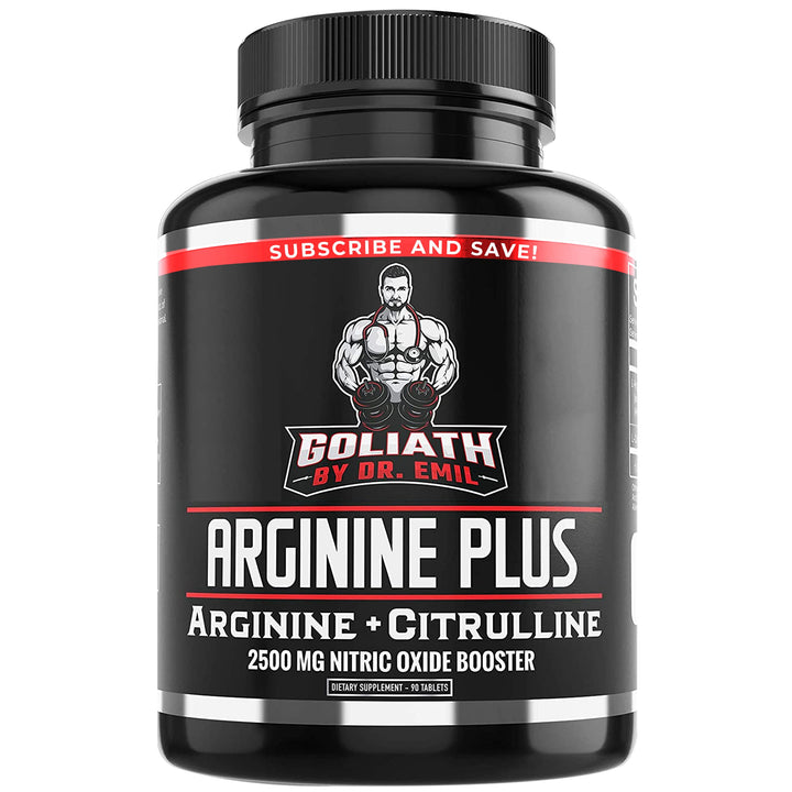 Dr. Emil&#39;s ARGININE Plus - L Arginine + L Citrulline - 2500 MG High Dose NO Booster Tablets - Nitric Oxide Supplement for Vascularity and Heart Health (Arginine AAKG and Citrulline Malate 2:1)
