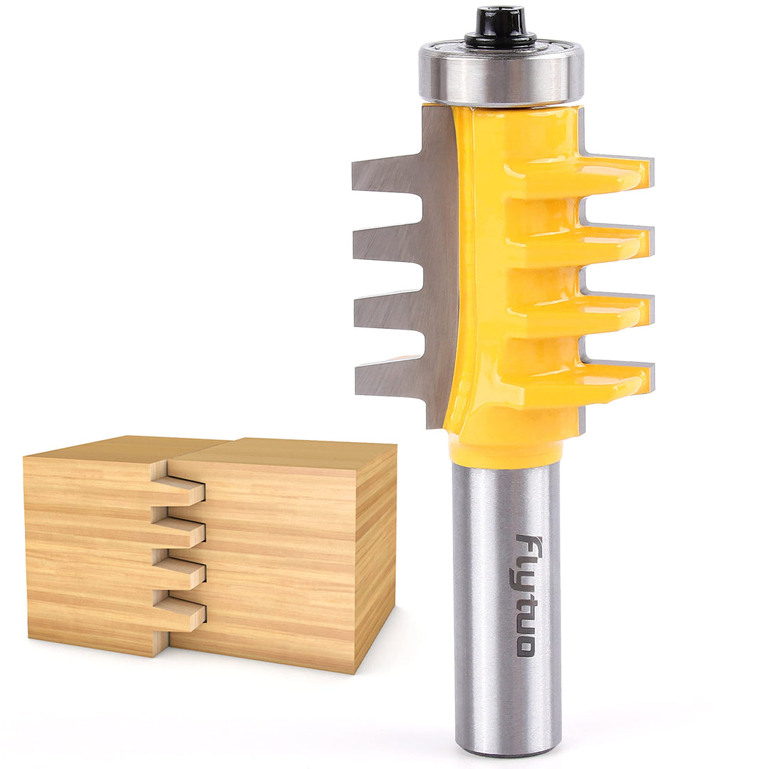 Reversible Finger Glue Joint Router Bit 1/2 Shank, Bearing Finger Woodworking Joint Router Bit Set for for DIY Door Table Cabinet Shelve Furniture