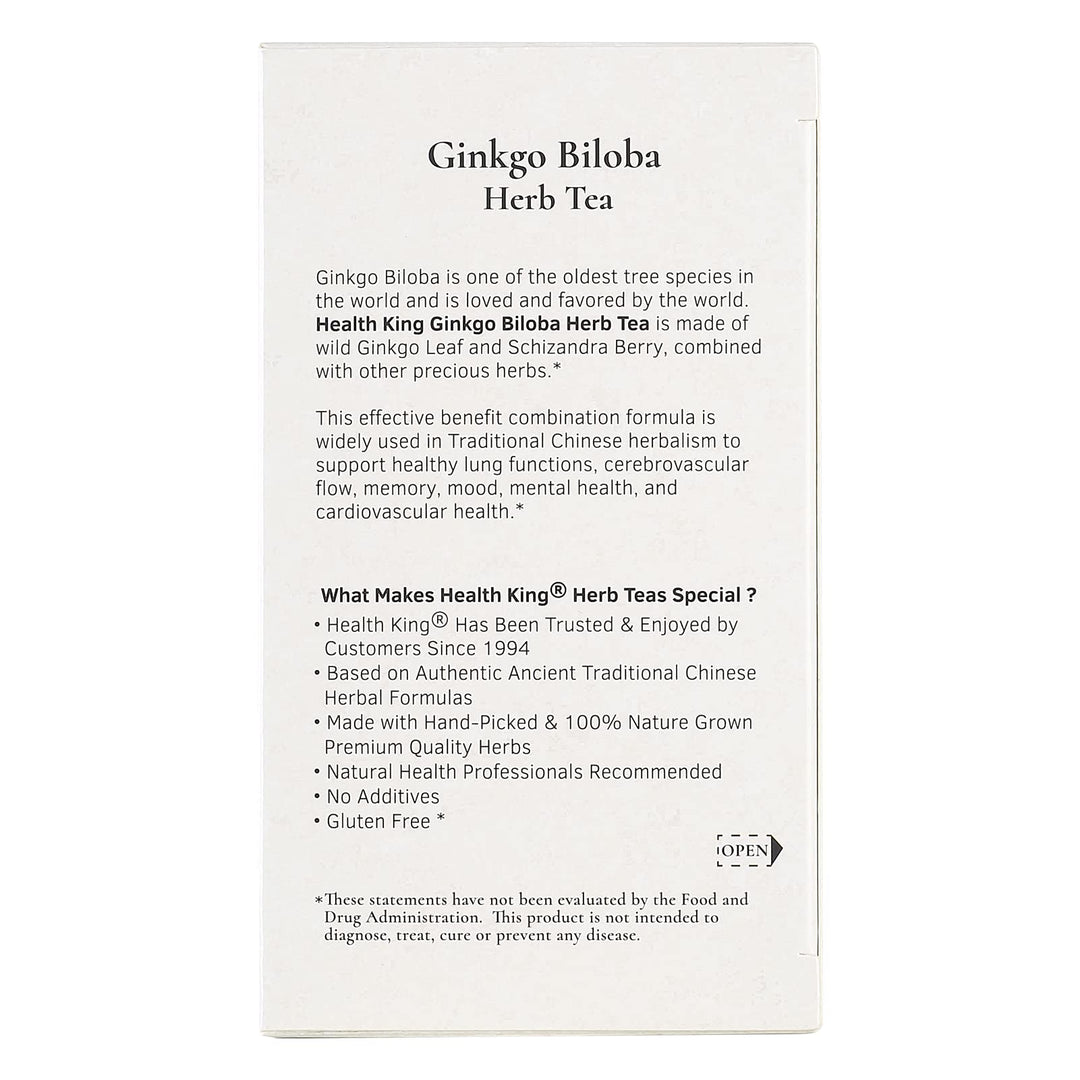 Health King Ginkgo Biloba Herb Tea, Teabags, 20 Count B