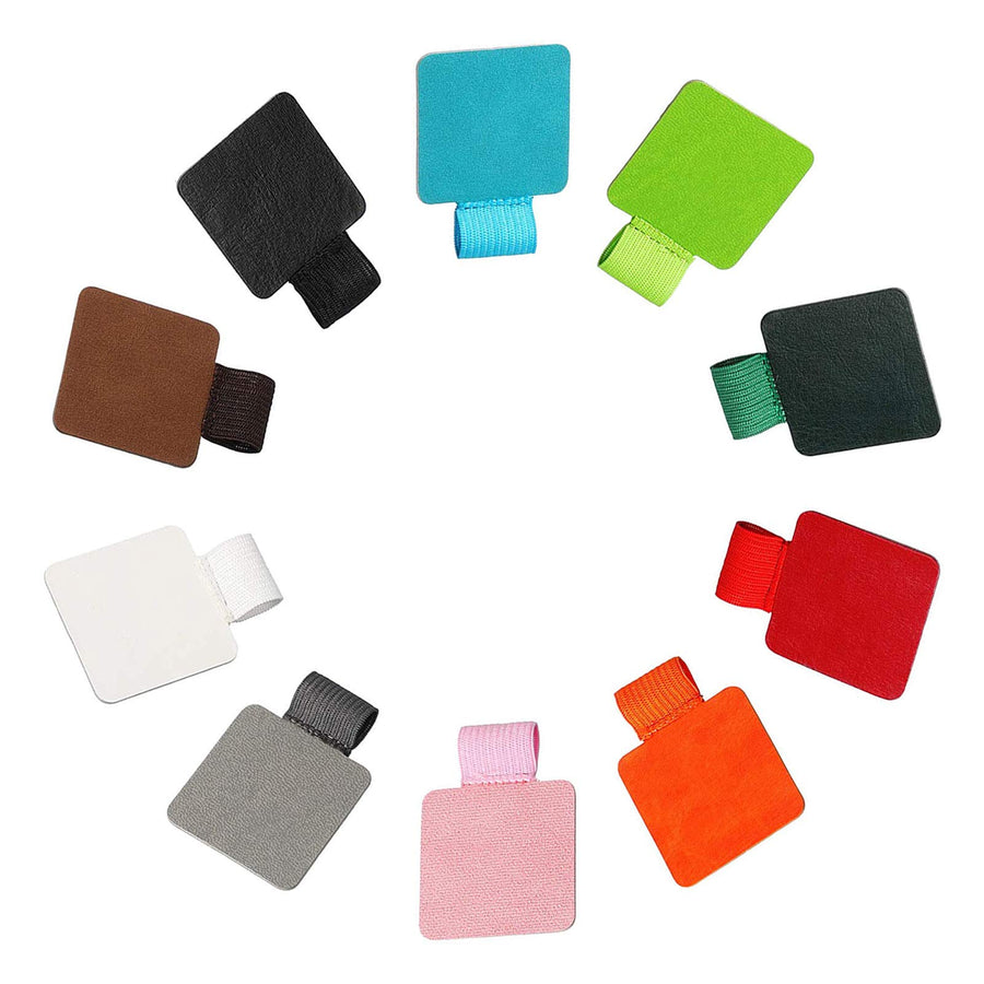 10 Pieces Pen Loop Holder, Adhesive Elastic Pencil Loop Holder, Leather Pencil Loop Holder with Elastic Band for Notebooks, Journals, Calendars, Planner, 10 Colors