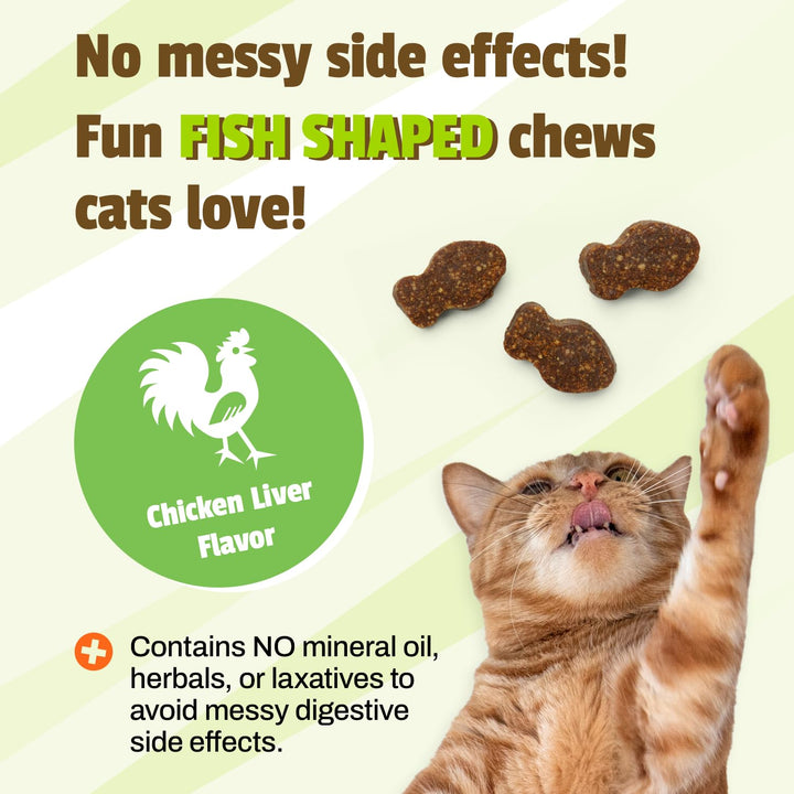 Hairball - 30 Chicken-Flavored Chews - Cat Supplements &amp; Vitamins for Hairball Control and Digestive Support, Contains No Corn or Wheat