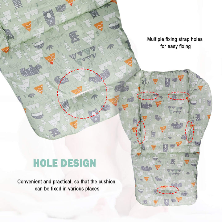 Longwuny High Chair Cushion, High Chair Cover Padhigh Chair Pad Cover, Soft and Comfortable, Light and Breathable, Make The Baby Sit More Comfortable (Green Forest Animal Pattern)