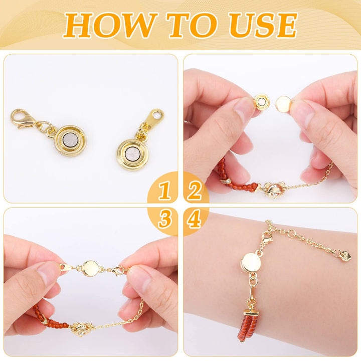 Magnetic Necklace Clasps and Closures, Paxcoo 15Pcs Locking Magnetic Jewelry Clasps, Magnetic Necklace Extender, Necklace Clasp Helper for Necklaces, Bracelets and Jewelry