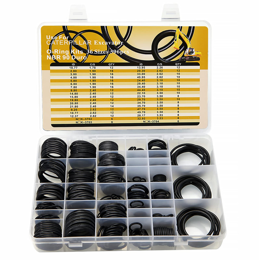 BUSY-CORNER 396 Pieces O-Ring Kit Nitrile 90 Duro for H