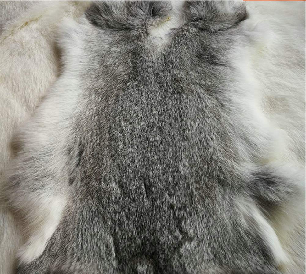 4pack Natural Tanned Rabbit Fur Hide Rabbit Skin Pelts Gray(10 by 12 Rabbit Pelt with Sewing Quality Leather)