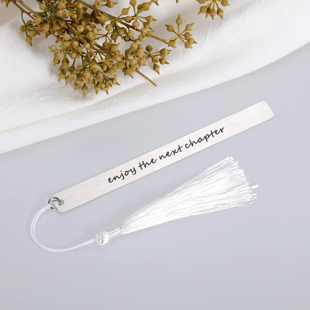 Retirement Gift for Woman Men Senior Night Graduation Gift for Students Enjoy The Next Chapter Bookmarks for Reading Women Inspirational Bookmarks with Tassel for Book Lover Christma Stocking Stuffers