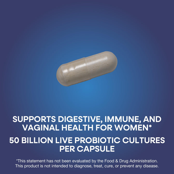 Nature&#39;s Way Women&#39;s Extra Strength** Fortify Probiotic, 50 Billion Live Cultures, Supports Digestive, Vaginal, &amp; Immune Health*, Plant-Based Prebiotic Fiber, Non-GMO, 30 Capsules (Packaging May Vary)