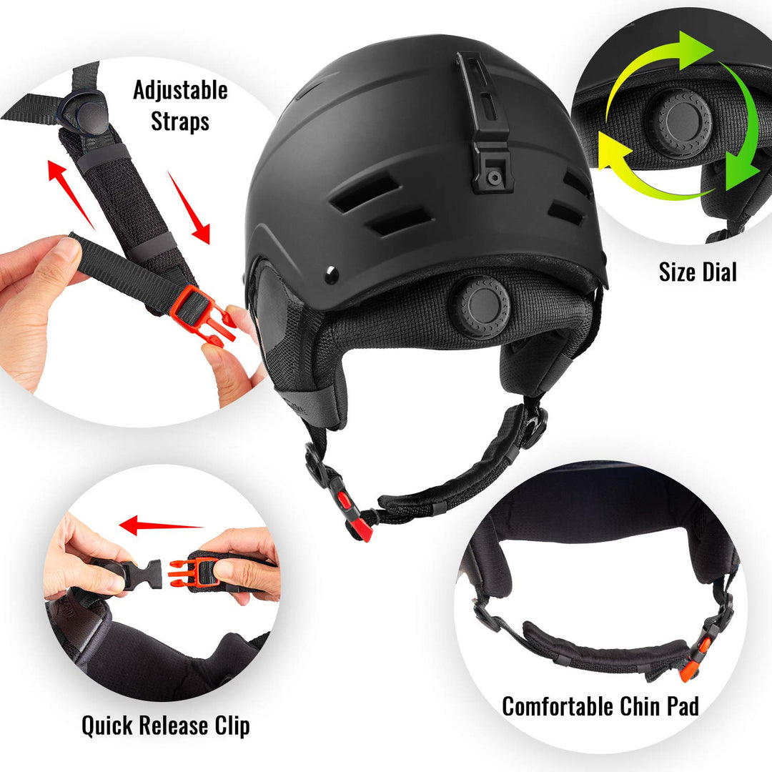 TurboSke Ski Helmet, Snowboard Helmet, Snow Sports Helm