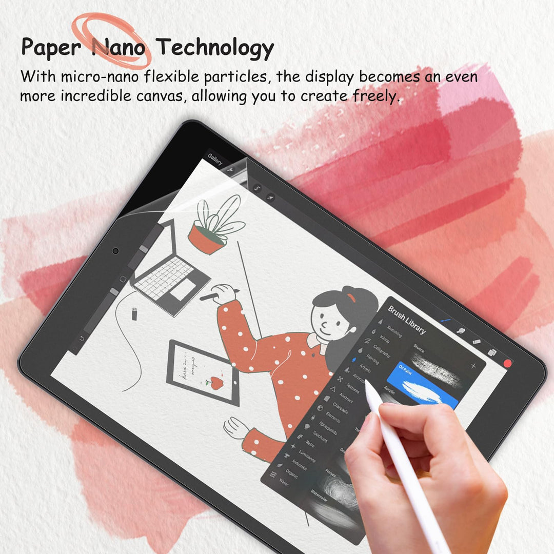 {2 Pack) Paperfeel Screen for iPad 9th, 8th, 7th Generation (2021/2020/2019)-10.2 Inch, Anti-Glare Protector for Drawing, Writing, and Note-taking like on Paper
