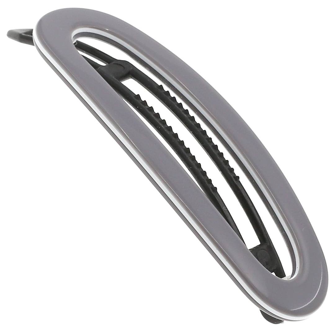 Paris CP3366 French Hair Slides Clips for Women, Handmade Gray and White, Girls Side Slide-in Clip, Hair Accessories for Women. Strong Hold No Slip Grip Fashion Durable Styling,