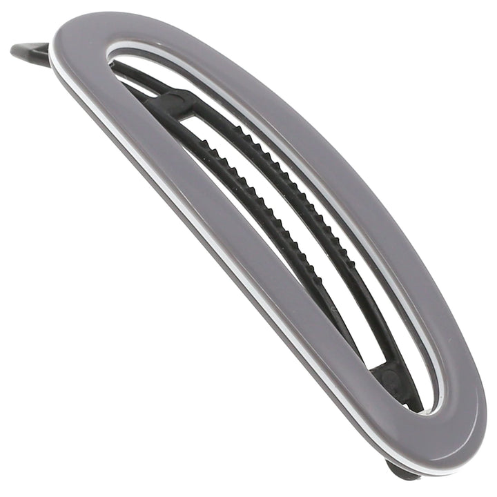 Paris CP3366 French Hair Slides Clips for Women, Handmade Gray and White, Girls Side Slide-in Clip, Hair Accessories for Women. Strong Hold No Slip Grip Fashion Durable Styling,