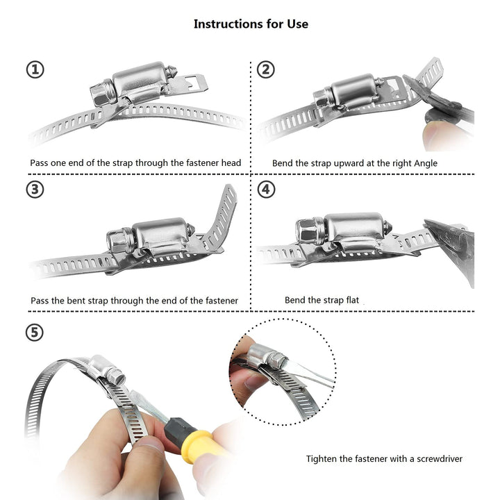 Hose Clamp Stainless Steel DIY 7.9 FT Metal Strapping with Holes + 6 Fasteners Large Adjustable Clamp Worm Gear Hose Clamps Pipe Clamp Band Clamp Air Ducting Clamp for Pipe Automotive Cable Tube