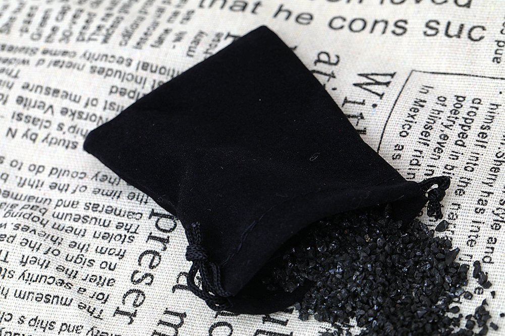 50pcs Jewelry Velvet Cloth Pouch Black Drawstring Small Bags for Dice 2.75&#39;&#39; x 3.5&#39;&#39;