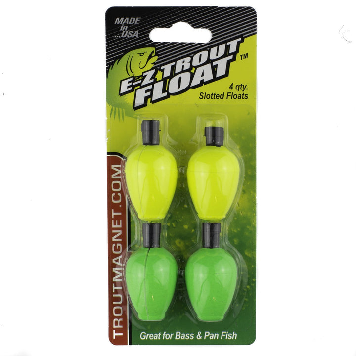 E-Z Trout Float Fishing Bobbers, Easy Depth Adjustment, Ideal To Drift Small Lures Or Bait 4-Pack yellow