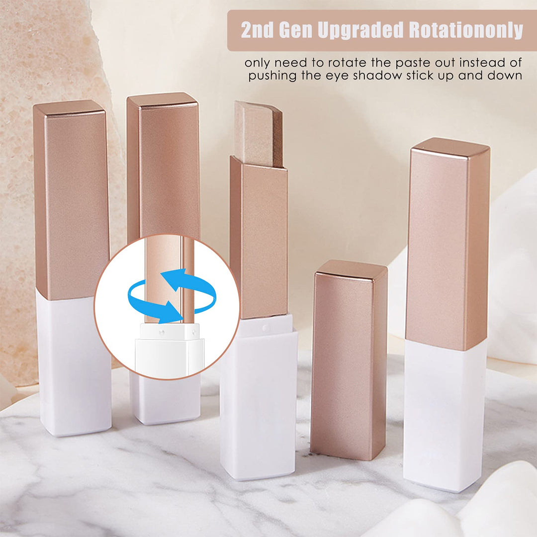 12 Colors Eyeshadow Stick, Double Colors Eye Shadow Stick, Glitter Shimmer Waterproof Gradient Eyeshadow Makeup Stick with Brush, Eyeshadow Brushing Eye Makeup for Eye makeup lovers, 6 Pack