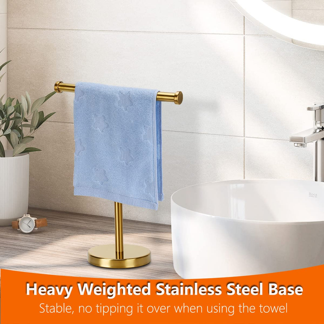 Gold Towel Rack Hand Towel Stand, Bathroom Towel Holder Stand SUS304 Stainless Steel (Gold)